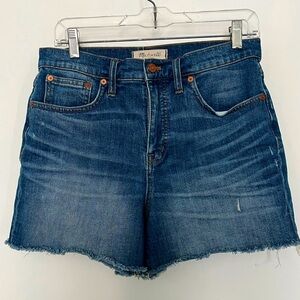 Madewell Mid length raw hem denim shorts 4in inseam 28